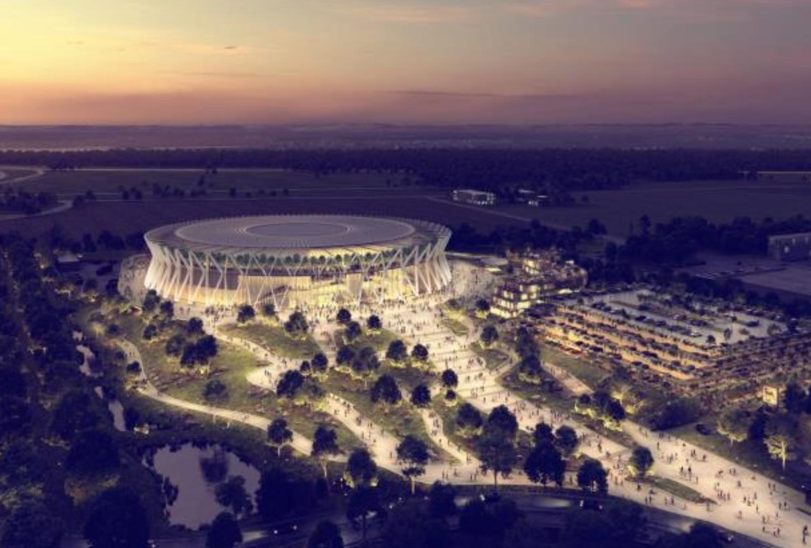 Sân vận động ở phân khu B.