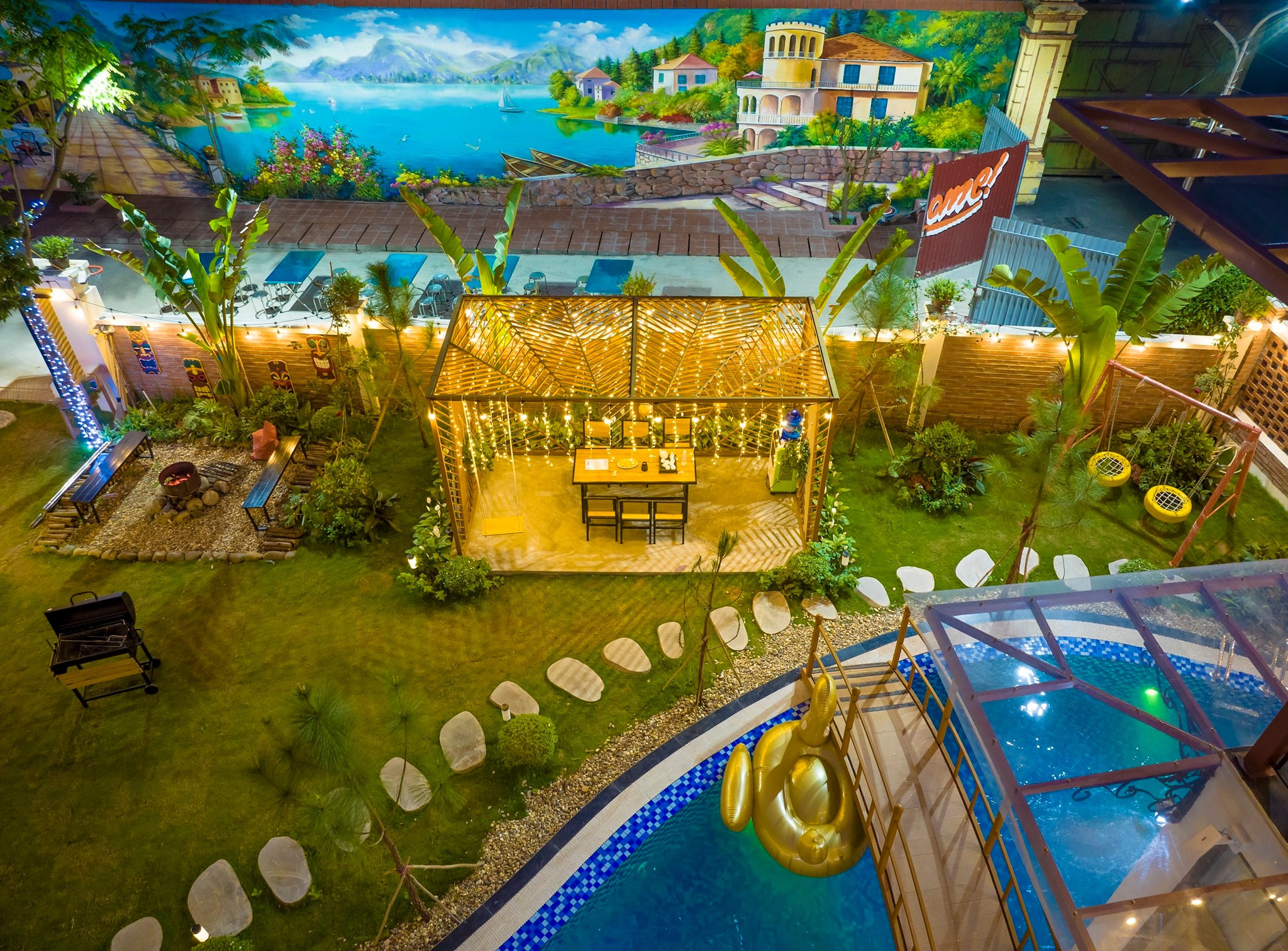 Khu nướng BBQ cho gia chủ tổ chức những bữa tiệc ngoài trời hấp dẫn. 