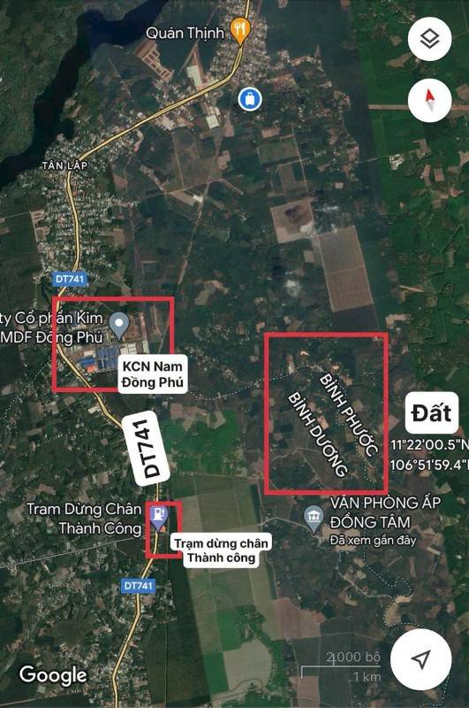 Đất sào huyện Đồng Phú, nằm kế bên tuyến số 1, KCN Becamex Đồng Phú