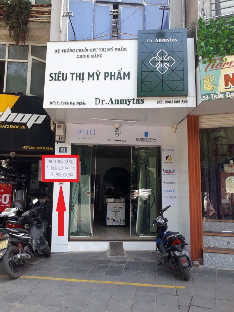 Cho thuê tầng 1 làm VP, cửa hàng số 31 phố Trần Đại Nghĩa, quận Hai Bà Trưng, Hà Nội