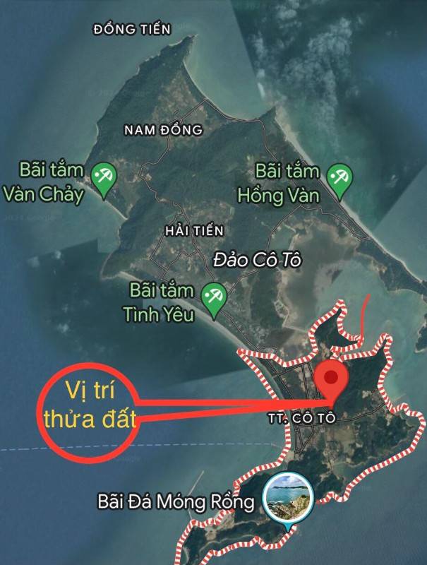 Chính chủ cần bán thửa đất tại Trung tâm thị trấn Cô Tô, huyện Cô tô