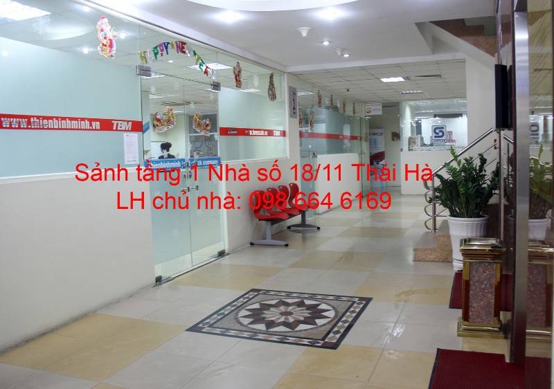 92, 98 và 190m2 cho thuê tại nhà văn phòng 9 tầng số 18/11 Thái Hà