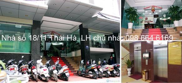 92, 98 và 190m2 cho thuê tại nhà văn phòng 9 tầng số 18/11 Thái Hà