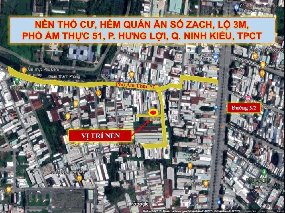NỀN ĐẸP_60M2_ODT, PHỐ ẨM THỰC HỒ BÚN XÁNG, GẦN SỐ ZÁCH, LỘ Ô TÔ 3M || 2TY090
