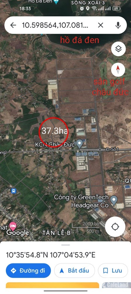 Bán 37.3ha châu pha-tx phú mỹ, cạnh kcn sonadezi châu đức.