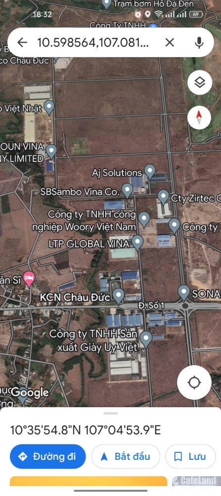 Bán 37.3ha châu pha-tx phú mỹ, cạnh kcn sonadezi châu đức.