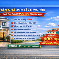 Bán nhà mới xây 2 tầng Long Hòa (Long An), thanh toán trước chỉ 900 triệu, nhận nhà ngay.