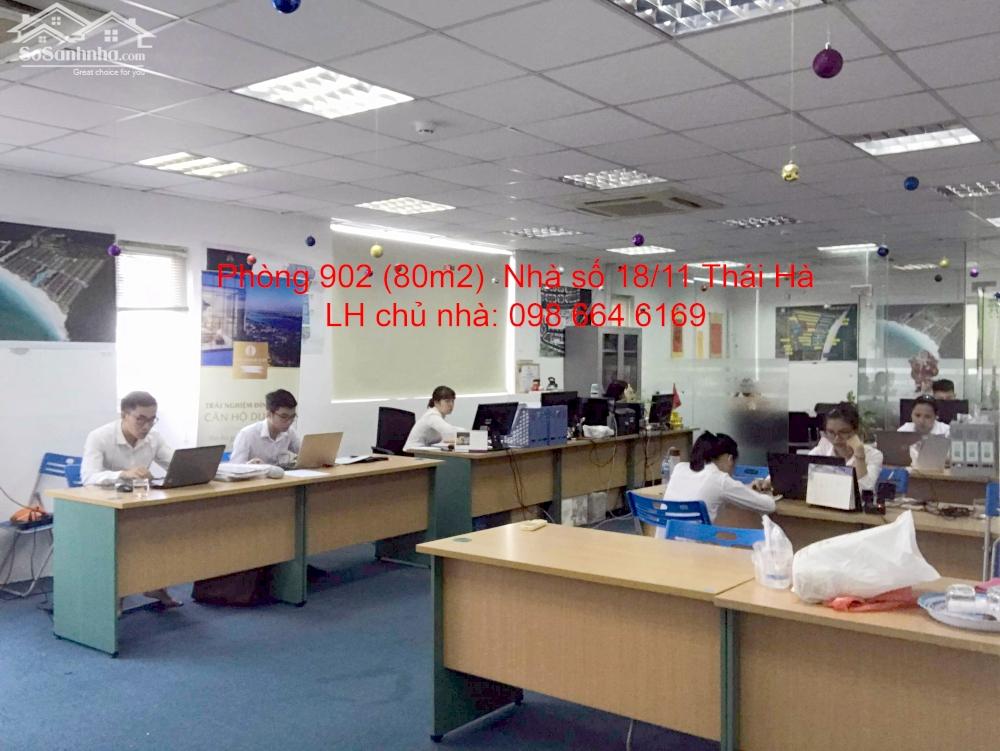 80 và 82m2 văn phòng cho thuê tại nhà VP 9 tầng phố Thái Hà. Chính chủ, giá rẻ, DV tốt. LH 0986 646 169