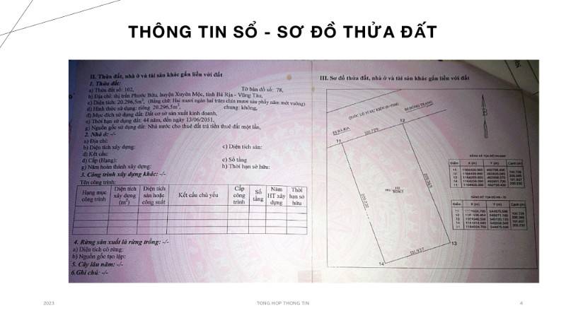 Bán 20.296m2 đất MẶT TIỀN đường HÙNG VƯƠNG, Xuyên Mộc
