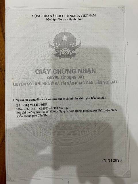 Chỉ 3,6 tỷ sở hữu ngay nền B4 KDC Hưng Phú DT 70m2
