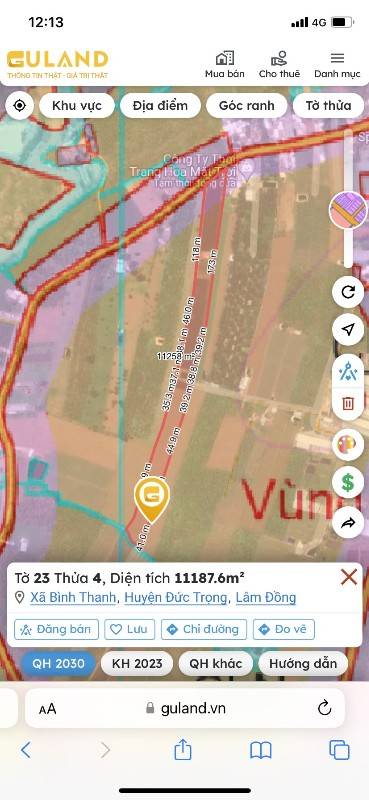 1,8ha đất MT đường lớn,cách ĐàLạt40km, 9,2tỷ ,KDC QH đất ở (Đức Trọng)
