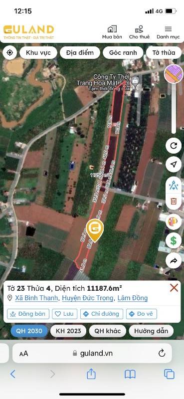 1,8ha đất MT đường lớn,cách ĐàLạt40km, 9,2tỷ ,KDC QH đất ở (Đức Trọng)