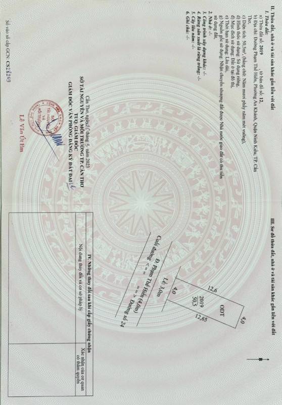 BÁN NHÀ ĐƯỜNG PHẠM THẾ HIỂN KDC THỚI NHỰC CẶP BÊN ĐH Y DƯỢC