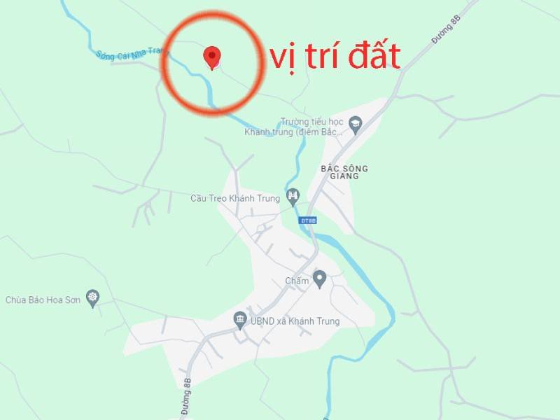 Bán đất giáp sông Cái Nha Trang, thôn Bắc Sông Giang, huyện Khánh Vĩnh