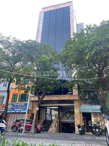 Cho thuê toà building xây mới, sàn 200m2, 6 tầng 2 hầm, hè rộng, MT 10
