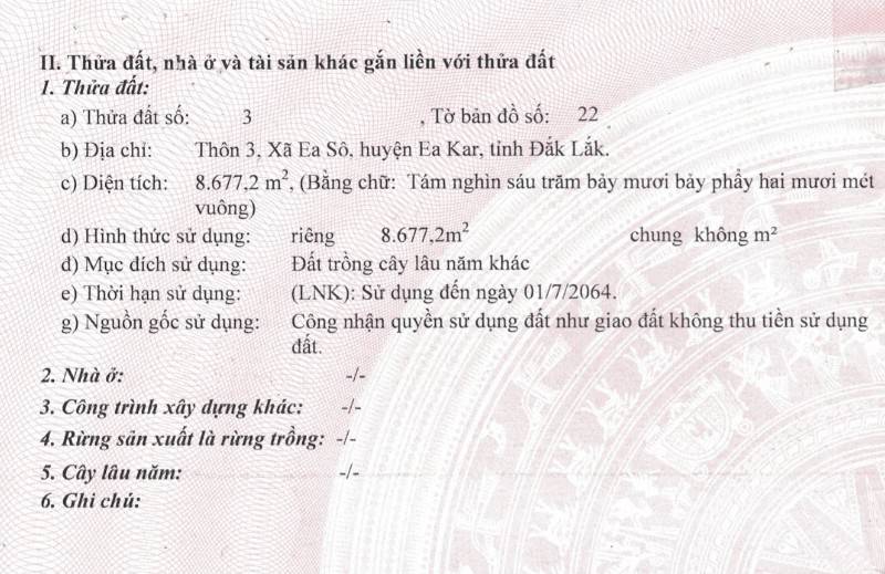 Bán 8.677 m2 đất giáp sông tại tỉnh Daklak
